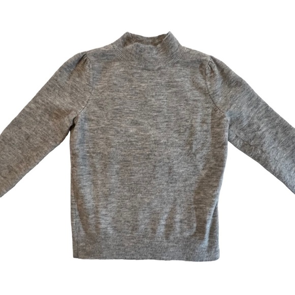 A Loves A Wool Blend Mock Neck Long sleeve Pleated Puff Shoulder S Gray - Picture 2 of 11